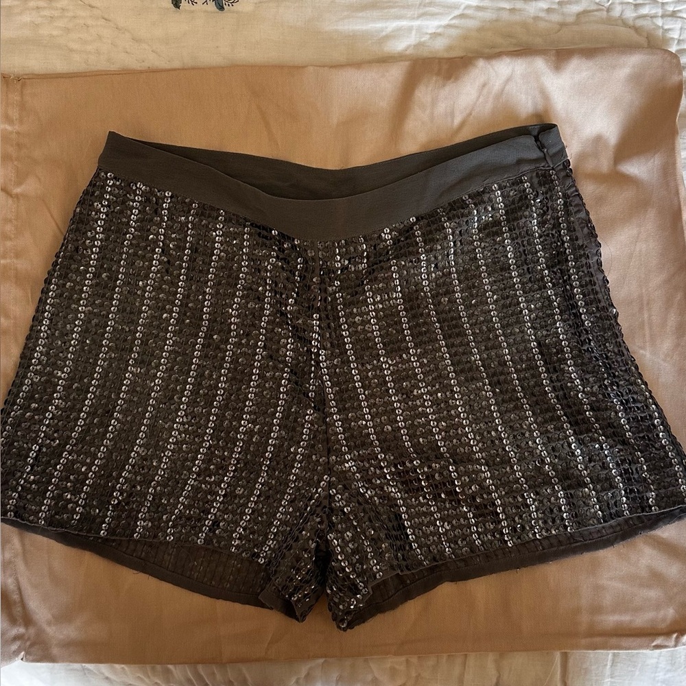 Sequin High Waist Women Shorts - Black